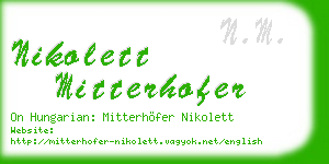 nikolett mitterhofer business card